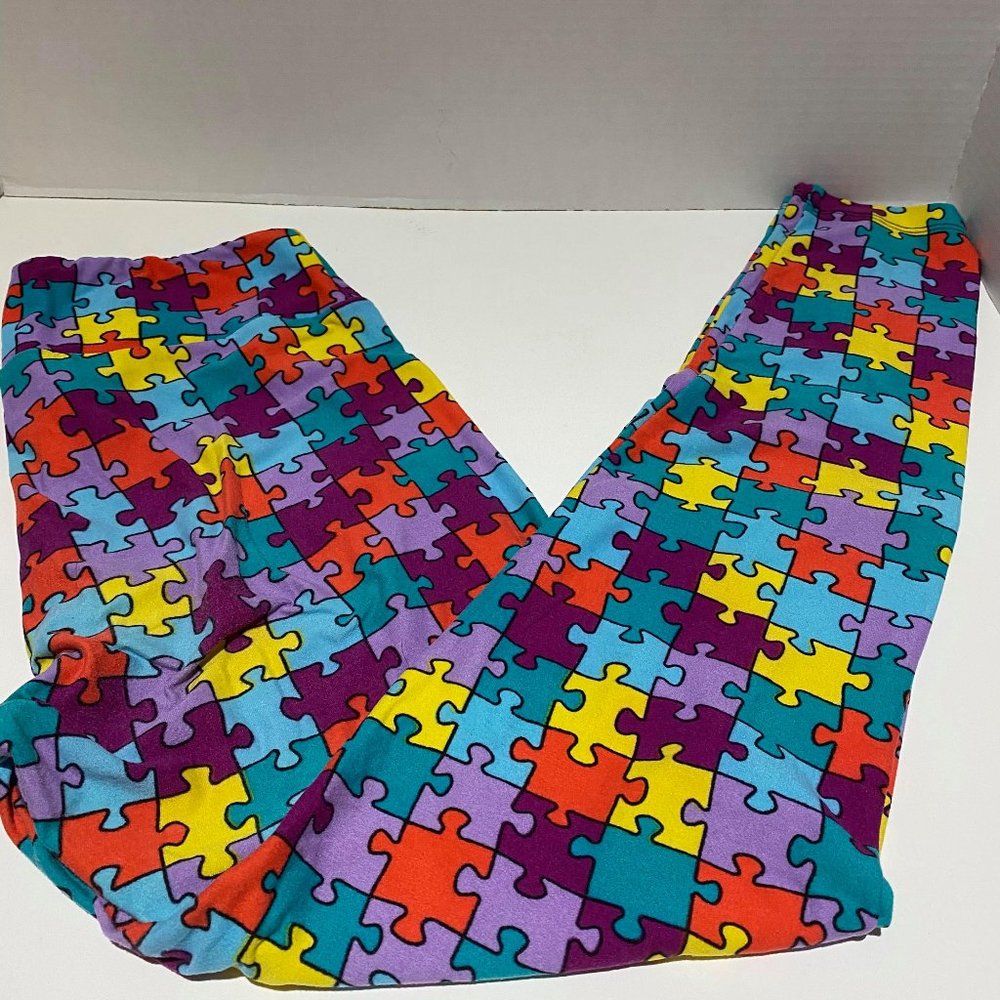 LuLaRoe Autistic Puzzle Pieces One Size Leggings